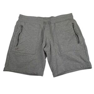 Moncler Shorts Men's XXL Gray Cotton Performance Jogger Logo Pockets Drawstring